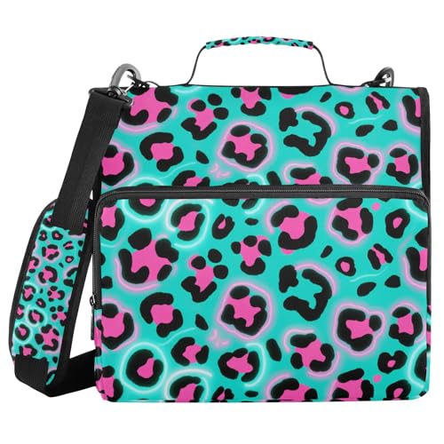 Büroordner mit 3 Ringen, 3,8 cm, mit Griff und abnehmbarem Schultergurt, mehrere Taschen, Dokumentenmappe, Organizer, geeignet für Mittelschule, Blau von voucong