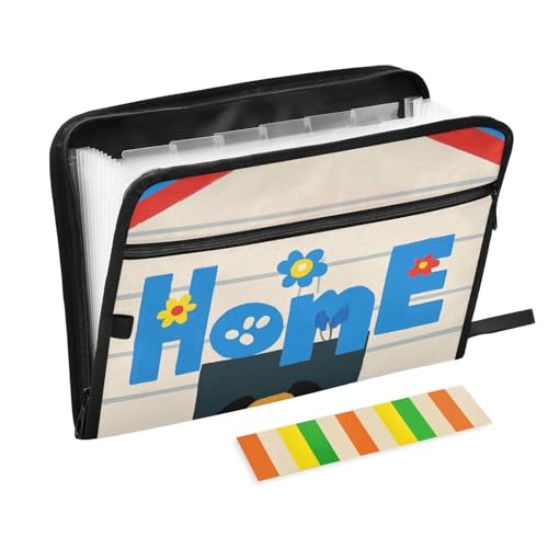 Bunte breite Aktenordner mit Cartoon-Motiv, 13 Fächer, A4, Briefgröße mit Reißverschluss zum Aufhängen, erweiterbare Mappe Bunte breite Aktenordner mit Cartoon-Motiv, 13 Fächer, A4, Briefgröße mit Reißverschluss zum Aufhängen, erweiterbare Mappe von voucong