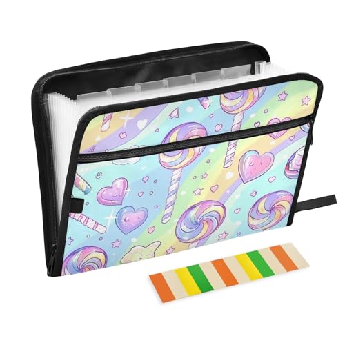 Cane Candy Fächermappe mit Trennblättern, erweiterbar, mit Trennblättern, A4, Briefgröße mit Reißverschluss, für Ordner mit Verschluss Cane Candy Fächermappe mit Trennblättern, erweiterbar, mit Trennblättern, A4, Briefgröße mit Reißverschluss, für Ordner mit Verschluss von voucong
