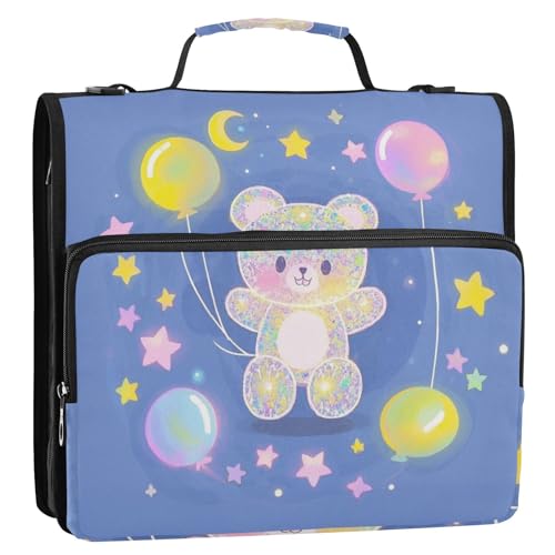 Cartoon-Bär, niedlicher Pailletten-Bär, 3,8 cm, 3 Ringe, Schul-Reißverschluss, Ordner mit Riemen, mehrere Taschen, Dokumentenmappe, Organizer, geeignet für Mittelschule Cartoon-Bär, niedlicher Pailletten-Bär, 3,8 cm, 3 Ringe, Schul-Reißverschluss, Ordner mit Riemen, mehrere Taschen, Dokumentenmappe, Organizer, geeignet für Mittelschule von voucong
