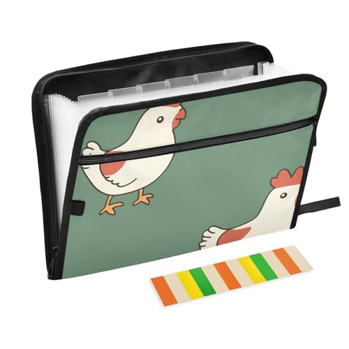Cartoon Little White Chicken Green Paper File Folder 13 Pockets A4 Letter Size with Zipper Closure for Folder with Labels Cartoon Little White Chicken Green Paper File Folder 13 Pockets A4 Letter Size with Zipper Closure for Folder with Labels von voucong