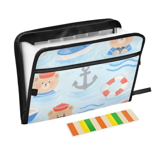 Cartoon-Mappe für die Schule, 13 Taschen, A4, Briefgröße mit Reißverschluss, für Kunststoff-Aktenordner Cartoon-Mappe für die Schule, 13 Taschen, A4, Briefgröße mit Reißverschluss, für Kunststoff-Aktenordner von voucong