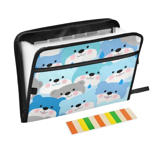 Cartoon-Mappe mit Verschluss, 13 Taschen, A4, Briefgröße, mit Reißverschluss, für Büro, Schule Cartoon-Mappe mit Verschluss, 13 Taschen, A4, Briefgröße, mit Reißverschluss, für Büro, Schule von voucong