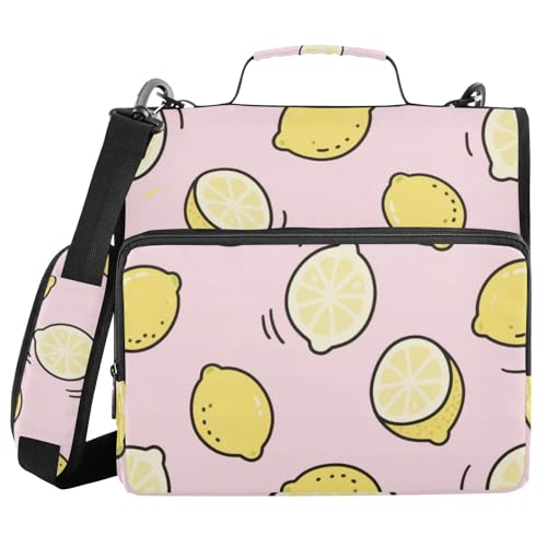 Cartoon Zitronenrosa 3 Ringe 3,8 cm Schule Reißverschluss Ordner mit Griff Mehrere Taschen Dokumentenmappe Organizer für Büro Schule Cartoon Zitronenrosa 3 Ringe 3,8 cm Schule Reißverschluss Ordner mit Griff Mehrere Taschen Dokumentenmappe Organizer für Büro Schule von voucong