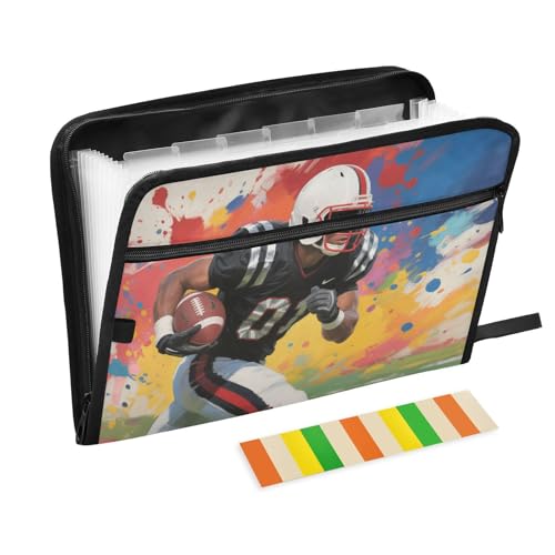 Dokumentenmappe mit Cartoon-Malerei, Baseball-Design, mit Taschen, 13 Taschen, A4, Briefgröße mit Reißverschluss, für Papier, Fächermappe Dokumentenmappe mit Cartoon-Malerei, Baseball-Design, mit Taschen, 13 Taschen, A4, Briefgröße mit Reißverschluss, für Papier, Fächermappe von voucong