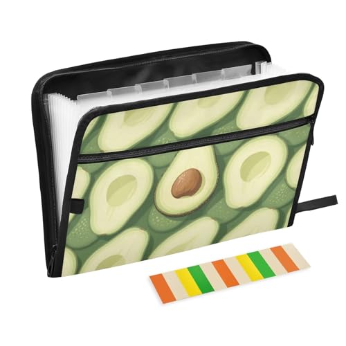 Dokumentenmappe mit Cartoon-Motiv "Fresh Fruit", Avocado, 13 Taschen, A4, Briefgröße mit Reißverschluss, für Dokumentenmappe Dokumentenmappe mit Cartoon-Motiv "Fresh Fruit", Avocado, 13 Taschen, A4, Briefgröße mit Reißverschluss, für Dokumentenmappe von voucong