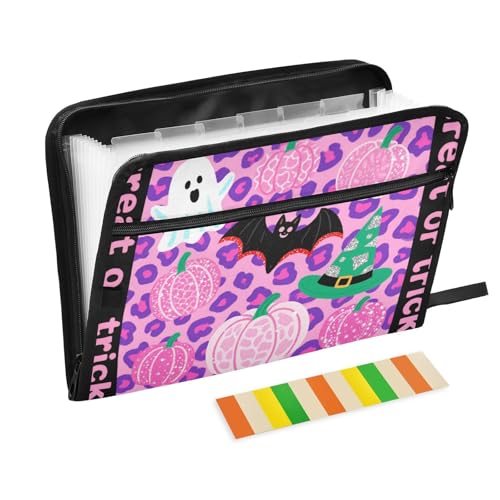 Dokumentenmappen mit Taschen, Leopardenmuster, 13 Taschen, A4, Briefgröße mit Reißverschluss, Schwarz/Rosa Dokumentenmappen mit Taschen, Leopardenmuster, 13 Taschen, A4, Briefgröße mit Reißverschluss, Schwarz/Rosa von voucong