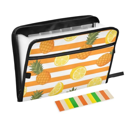 Erweiterungsmappe mit orange-weißen Streifen, Sommerfrucht, 13 Fächer, A4, Briefgröße mit Reißverschluss, für Aktenordner Erweiterungsmappe mit orange-weißen Streifen, Sommerfrucht, 13 Fächer, A4, Briefgröße mit Reißverschluss, für Aktenordner von voucong