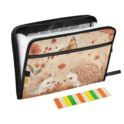 Fächermappe mit Cartoon-Igel, Terrakotta, erweiterbar, 13 Fächer, A4, Briefgröße mit Reißverschluss, für Aktenordner Fächermappe mit Cartoon-Igel, Terrakotta, erweiterbar, 13 Fächer, A4, Briefgröße mit Reißverschluss, für Aktenordner von voucong