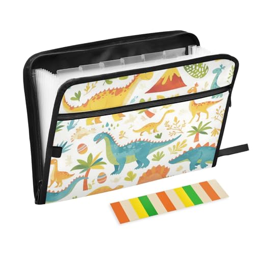 Fächermappe mit Cartoon-Safari-Motiv, 13 Fächer, A4, Briefgröße mit Reißverschluss zum Erweitern von Hängeregistraturen von voucong