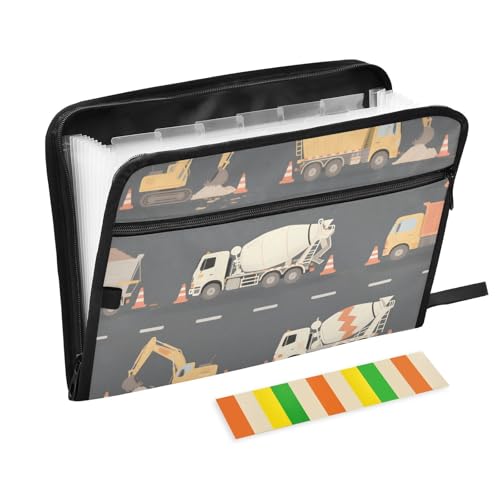 Fächermappe mit Etiketten, 13 Taschen, A4, Briefgröße mit Reißverschluss, zum Erweitern von Hängeregistraturen, Grau Fächermappe mit Etiketten, 13 Taschen, A4, Briefgröße mit Reißverschluss, zum Erweitern von Hängeregistraturen, Grau von voucong