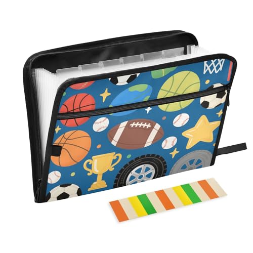 Fächermappe mit niedlichem Cartoon-Motiv, Blau, 13 Fächer, A4, Briefgröße mit Reißverschluss, zum Aufhängen von Aktenordnern Fächermappe mit niedlichem Cartoon-Motiv, Blau, 13 Fächer, A4, Briefgröße mit Reißverschluss, zum Aufhängen von Aktenordnern von voucong