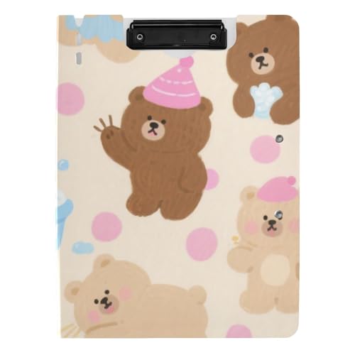 Faltbare Klemmbretter, Cartoon, niedlicher brauner Teddybär, A4-Klemmbrett, Clipfolio, doppelte Metall-Clips, Stifthalter, Büro-Klemmbrett mit Abdeckung Faltbare Klemmbretter, Cartoon, niedlicher brauner Teddybär, A4-Klemmbrett, Clipfolio, doppelte Metall-Clips, Stifthalter, Büro-Klemmbrett mit Abdeckung von voucong