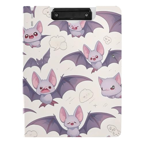 Faltbare Klemmbretter Cartoon Vampir Fledermaus Hellgrau A4 Klemmbrett Clipfolio Doppelclips Stifthalter Schule Klemmbrett mit Abdeckung von voucong