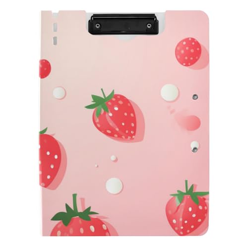 Faltbare Klemmbretter Rosa Obst Erdbeere A4 Klemmbrett mit Ordner Zwei Metallclips Stifthalter Still-Klemmbrett mit Hardcover Faltbare Klemmbretter Rosa Obst Erdbeere A4 Klemmbrett mit Ordner Zwei Metallclips Stifthalter Still-Klemmbrett mit Hardcover von voucong