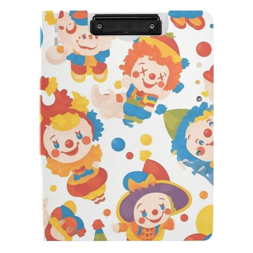 Faltbares Klemmbrett, Cartoon, niedlich, bunt, Clown, A4, Doppel-Clips, Stifthalter, Schul-Klemmbrett mit Abdeckung Faltbares Klemmbrett, Cartoon, niedlich, bunt, Clown, A4, Doppel-Clips, Stifthalter, Schul-Klemmbrett mit Abdeckung von voucong