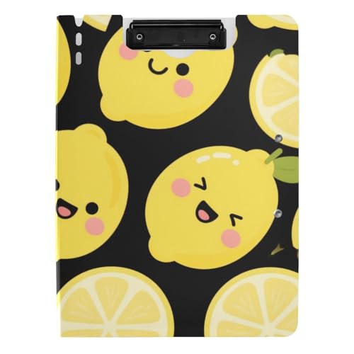 Faltbares Klemmbrett, Cartoon, niedlich, gelbe Sommer-Zitronen, A4-Klemmbrett, Clipfolio, Doppel-Clips, Stifthalter, Still-Clipboard mit Abdeckung Faltbares Klemmbrett, Cartoon, niedlich, gelbe Sommer-Zitronen, A4-Klemmbrett, Clipfolio, Doppel-Clips, Stifthalter, Still-Clipboard mit Abdeckung von voucong