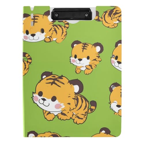 Faltbares Klemmbrett, Cartoon, niedliche Tiger, Grün, A4, Klemmbrett, Folio, horizontale und vertikale Doppel-Clips, Büro-Klemmbrett mit Abdeckung Faltbares Klemmbrett, Cartoon, niedliche Tiger, Grün, A4, Klemmbrett, Folio, horizontale und vertikale Doppel-Clips, Büro-Klemmbrett mit Abdeckung von voucong