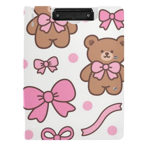 Faltbares Klemmbrett, Cartoon, niedlicher Braunbär, A4, Klemmbrett, Folio, horizontal und vertikal, Doppel-Clips, Schul-Klemmbrett mit Abdeckung Faltbares Klemmbrett, Cartoon, niedlicher Braunbär, A4, Klemmbrett, Folio, horizontal und vertikal, Doppel-Clips, Schul-Klemmbrett mit Abdeckung von voucong