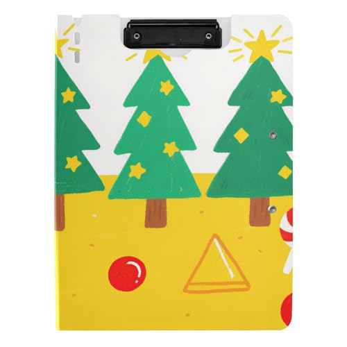 Faltbares Klemmbrett, Cartoon, niedlicher Weihnachtsbaum, A4, Doppelklemmbrett, Metall-Clips, Stifthalter, Still-Clipboard mit Abdeckung Faltbares Klemmbrett, Cartoon, niedlicher Weihnachtsbaum, A4, Doppelklemmbrett, Metall-Clips, Stifthalter, Still-Clipboard mit Abdeckung von voucong