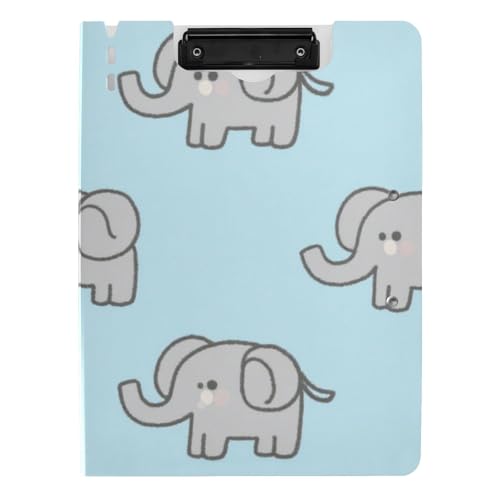 Faltbares Klemmbrett Cartoon Elefant Blau A4 Klemmbrett Binder Zwei Metallclips Stifthalter Büro Klemmbrett mit Abdeckung von voucong