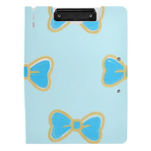 Faltbares Klemmbrett Cartoon Schleife Blau A4 Klemmbrett mit Padfolio Horizontal und Vertikal Doppelclips Büro Klemmbrett mit Abdeckung von voucong