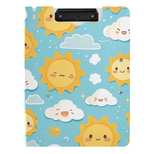 Faltbares Klemmbrett Einfache Cartoon Sonne Wolken A4 Clipfolio Doppelclips Stifthalter Büro Klemmbrett mit Abdeckung Faltbares Klemmbrett Einfache Cartoon Sonne Wolken A4 Clipfolio Doppelclips Stifthalter Büro Klemmbrett mit Abdeckung von voucong