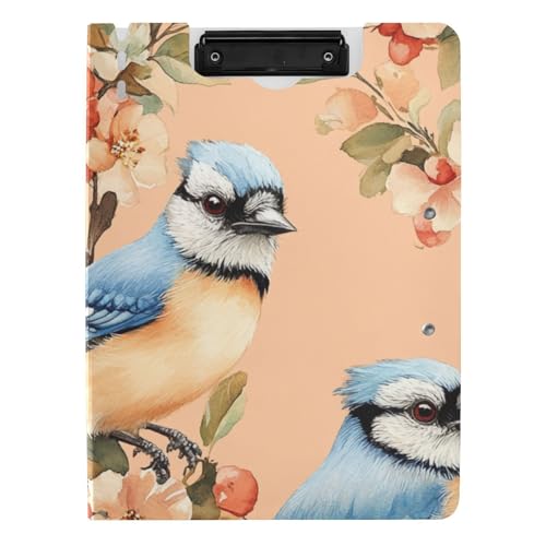 Faltbares Klemmbrett Sweet Blue Jay Birds Pfirsich A4 Klemmbrett mit Ordner horizontal und vertikal Doppelclips Büroklemmbrett mit Abdeckung Faltbares Klemmbrett Sweet Blue Jay Birds Pfirsich A4 Klemmbrett mit Ordner horizontal und vertikal Doppelclips Büroklemmbrett mit Abdeckung von voucong