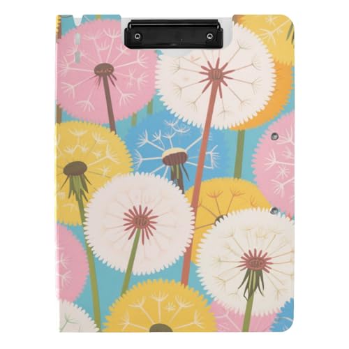 Faltbares Klemmbrett mit Aufbewahrung, buntes Cartoon-Pusteblumen-Motiv, A4, Clipfolio, doppelte Metall-Clips, Stifthalter, Still-Clipboard mit Abdeckung Faltbares Klemmbrett mit Aufbewahrung, buntes Cartoon-Pusteblumen-Motiv, A4, Clipfolio, doppelte Metall-Clips, Stifthalter, Still-Clipboard mit Abdeckung von voucong