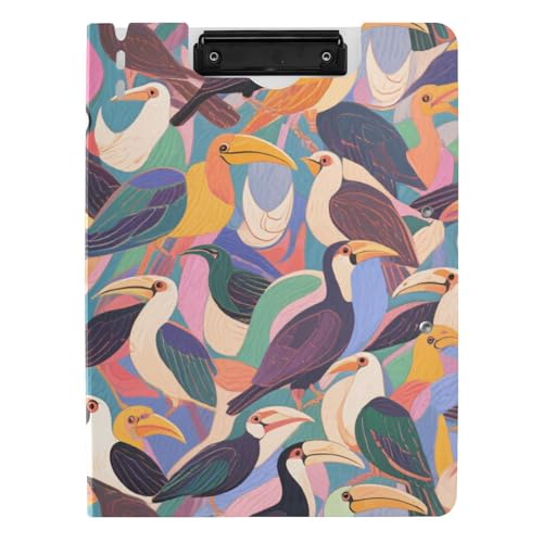 Faltbares Klemmbrett mit buntem Cartoon-Motiv, A4-Klemmbrett mit Padfolio, Doppel-Clips, Stifthalter, Schul-Klemmbrett mit Abdeckung von voucong