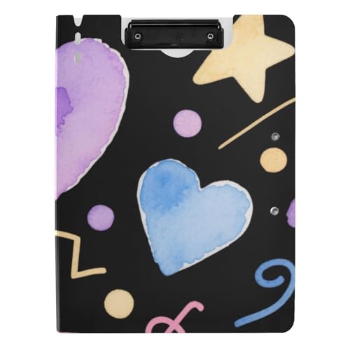 Faltbares Klemmbrett mit niedlichem Cartoon-Motiv, bunte Sterne, A4, Doppel-Clips, Stifthalter, Schul-Klemmbrett mit Abdeckung Faltbares Klemmbrett mit niedlichem Cartoon-Motiv, bunte Sterne, A4, Doppel-Clips, Stifthalter, Schul-Klemmbrett mit Abdeckung von voucong