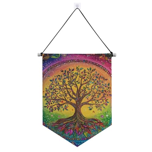 Farbenfrohes Stoffbanner mit Teleskopstange, Stoffbanner, Partydekorationen für Büro, Schule, Klassenzimmer, Wohnheim, Zuhause von voucong