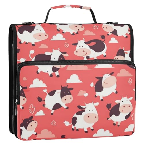 Flying Cow Ringbuch mit Reißverschluss, 3 Ringe, 3,8 cm, mit Schultergurt und Griff, inklusive Reißverschlusstasche, Portfolio-Organizer für Schule/Büro Flying Cow Ringbuch mit Reißverschluss, 3 Ringe, 3,8 cm, mit Schultergurt und Griff, inklusive Reißverschlusstasche, Portfolio-Organizer für Schule/Büro von voucong