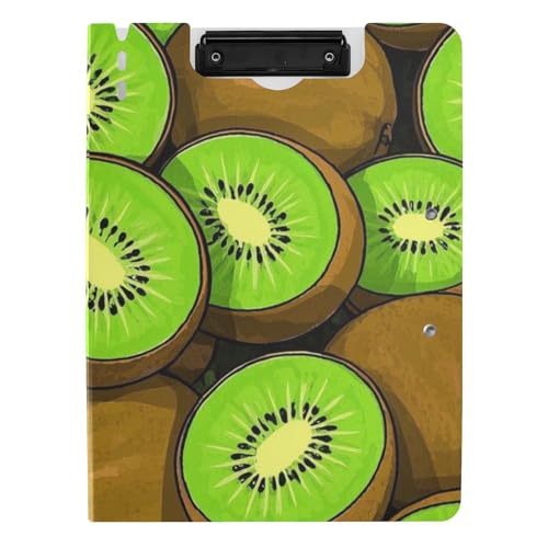 Gefaltetes Klemmbrett, niedliches Cartoon-Obst-Kiwi, A4-Klemmbrett, Clipfolio, doppelte Metallklammern, Stifthalter, Schulklemmbrett mit Abdeckung Gefaltetes Klemmbrett, niedliches Cartoon-Obst-Kiwi, A4-Klemmbrett, Clipfolio, doppelte Metallklammern, Stifthalter, Schulklemmbrett mit Abdeckung von voucong