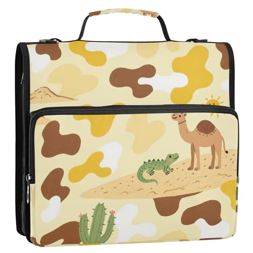 Gelbe Camouflage-Wüste, 3,8 cm, 3-Ring-Reißverschluss, Ordner mit Griff, mehrere Taschen, Reißverschluss-Mappe für Büro, Schule Gelbe Camouflage-Wüste, 3,8 cm, 3-Ring-Reißverschluss, Ordner mit Griff, mehrere Taschen, Reißverschluss-Mappe für Büro, Schule von voucong