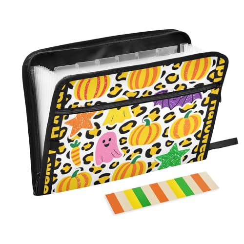 Große Dokumentenmappe mit Leopardenmuster, 13 Taschen, A4, Briefgröße mit Reißverschluss, für Organizer, Fächermappe Große Dokumentenmappe mit Leopardenmuster, 13 Taschen, A4, Briefgröße mit Reißverschluss, für Organizer, Fächermappe von voucong