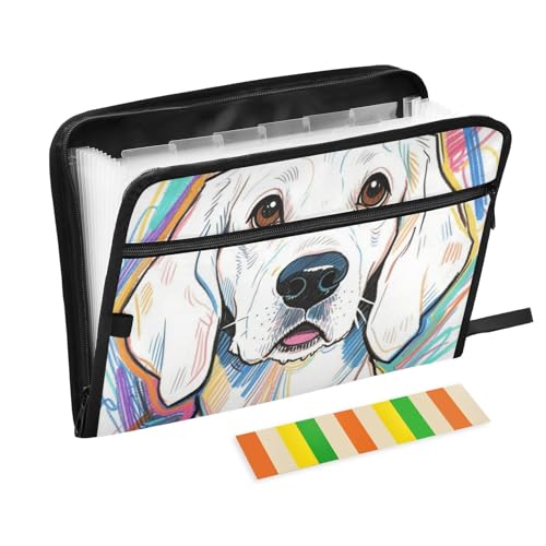 Hängeregistraturmappe mit niedlichem Cartoon-Hund, 13 Taschen, A4, Briefgröße mit Reißverschluss, für Organizer, Aktenordner von voucong