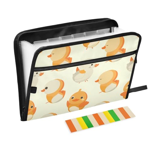 Hängeregistraturmappe mit niedlichem Entchen, 13 Taschen, A4, Briefgröße mit Reißverschluss, für Aktenordner mit Taschen, Orange Hängeregistraturmappe mit niedlichem Entchen, 13 Taschen, A4, Briefgröße mit Reißverschluss, für Aktenordner mit Taschen, Orange von voucong