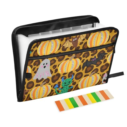 Halloween-Aktenordner mit Reißverschluss, 13 Fächer, A4, Briefformat, mit Reißverschluss, Orange-Braun Halloween-Aktenordner mit Reißverschluss, 13 Fächer, A4, Briefformat, mit Reißverschluss, Orange-Braun von voucong