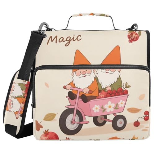 Hello Fall Autumn Dwalf 3 Ringe 3,8 cm Ordner mit Reißverschluss mit Griff und abnehmbarem Schultergurt, Dokumentenmappe mit mehreren Taschen, geeignet für Mittelschule Hello Fall Autumn Dwalf 3 Ringe 3,8 cm Ordner mit Reißverschluss mit Griff und abnehmbarem Schultergurt, Dokumentenmappe mit mehreren Taschen, geeignet für Mittelschule von voucong