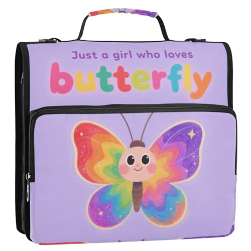 Just A Girl Who Loves Butterfly 3,8 cm 3 Ringe Büroordner Organizer mit Griff Mehrere Taschen Dokumentenmappe Organizer Geeignet für Mittelschule Just A Girl Who Loves Butterfly 3,8 cm 3 Ringe Büroordner Organizer mit Griff Mehrere Taschen Dokumentenmappe Organizer Geeignet für Mittelschule von voucong
