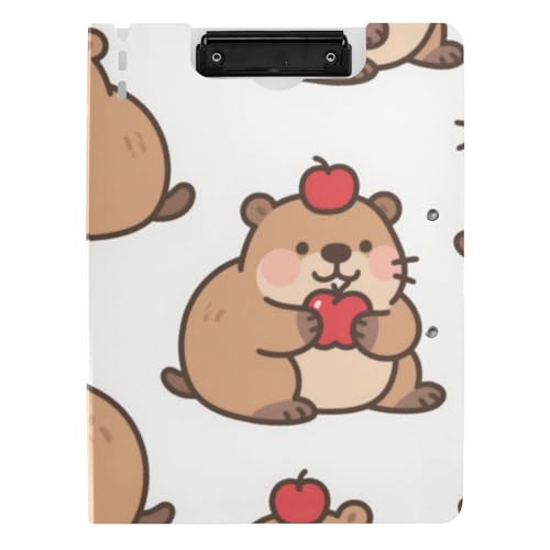 Klemmbrett, faltbar, niedliches Cartoon-Design, Braun, Meerschweinchen, A4, Doppel-Clips, Stifthalter, Still-Clipboard mit festem Einband Klemmbrett, faltbar, niedliches Cartoon-Design, Braun, Meerschweinchen, A4, Doppel-Clips, Stifthalter, Still-Clipboard mit festem Einband von voucong