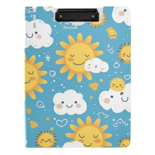 Klemmbrett Einfache Cartoon Sonne Wolken A4 Klemmbrett Clipfolio Doppelclips Stifthalter Büro Klemmbrett mit Hardcover von voucong