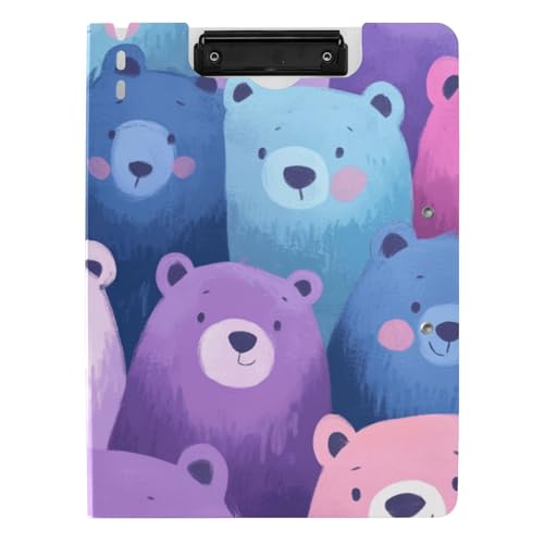 Klemmbrett Lila Cartoon Bären A4 Klemmbrett Padfolio Doppelte Metallclips Stifthalter Still-Klemmbrett mit Abdeckung Klemmbrett Lila Cartoon Bären A4 Klemmbrett Padfolio Doppelte Metallclips Stifthalter Still-Klemmbrett mit Abdeckung von voucong
