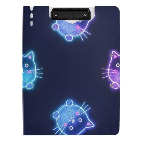 Klemmbrett-Mappe, Cartoon, niedlich, bunt, fluoreszierend, Neon-Katze, A4-Klemmbrett mit Padfolio, Doppel-Clips, Stifthalter, Büro-Klemmbrett mit Abdeckung Klemmbrett-Mappe, Cartoon, niedlich, bunt, fluoreszierend, Neon-Katze, A4-Klemmbrett mit Padfolio, Doppel-Clips, Stifthalter, Büro-Klemmbrett mit Abdeckung von voucong