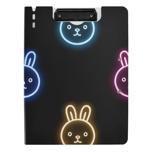 Klemmbrett-Mappe, Cartoon, niedlich, bunt, neonfarben, fluoreszierend, Kaninchen, A4, Klemmbrett, Folio, zwei Metall-Clips, Stifthalter, Büro-Klemmbrett mit Abdeckung Klemmbrett-Mappe, Cartoon, niedlich, bunt, neonfarben, fluoreszierend, Kaninchen, A4, Klemmbrett, Folio, zwei Metall-Clips, Stifthalter, Büro-Klemmbrett mit Abdeckung von voucong