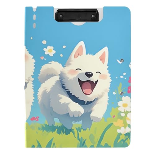 Klemmbrett-Mappe, Cartoon, niedliche Husky-Hunde, A4, Klemmbrett, Ordner, doppelte Metallklammern, Stifthalter, Still-Clipboard mit Abdeckung Klemmbrett-Mappe, Cartoon, niedliche Husky-Hunde, A4, Klemmbrett, Ordner, doppelte Metallklammern, Stifthalter, Still-Clipboard mit Abdeckung von voucong