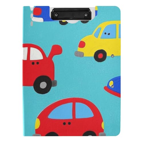 Klemmbrett-Mappe, Cartoon-Auto, bunt, A4-Klemmbrett, Folio, doppelte Metall-Clips, Stifthalter, Schule, Klemmbrett mit Abdeckung Klemmbrett-Mappe, Cartoon-Auto, bunt, A4-Klemmbrett, Folio, doppelte Metall-Clips, Stifthalter, Schule, Klemmbrett mit Abdeckung von voucong