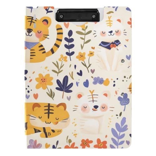 Klemmbrett-Mappe, niedlicher Cartoon-Tiger, A4-Klemmbrett, Folio-Doppelklammern, Stifthalter, Schule, Klemmbrett mit festem Einband Klemmbrett-Mappe, niedlicher Cartoon-Tiger, A4-Klemmbrett, Folio-Doppelklammern, Stifthalter, Schule, Klemmbrett mit festem Einband von voucong