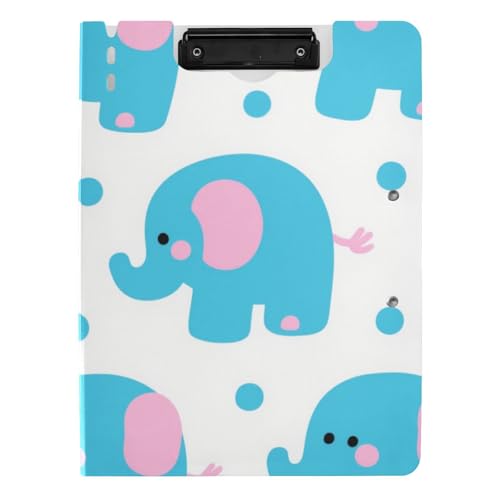 Klemmbrett-Mappe, niedlicher Cartoon-blauer Elefant, A4-Klemmbrett mit Padfolio, doppelte Metallklammern, Stifthalter, Still-Clipboard mit Abdeckung Klemmbrett-Mappe, niedlicher Cartoon-blauer Elefant, A4-Klemmbrett mit Padfolio, doppelte Metallklammern, Stifthalter, Still-Clipboard mit Abdeckung von voucong